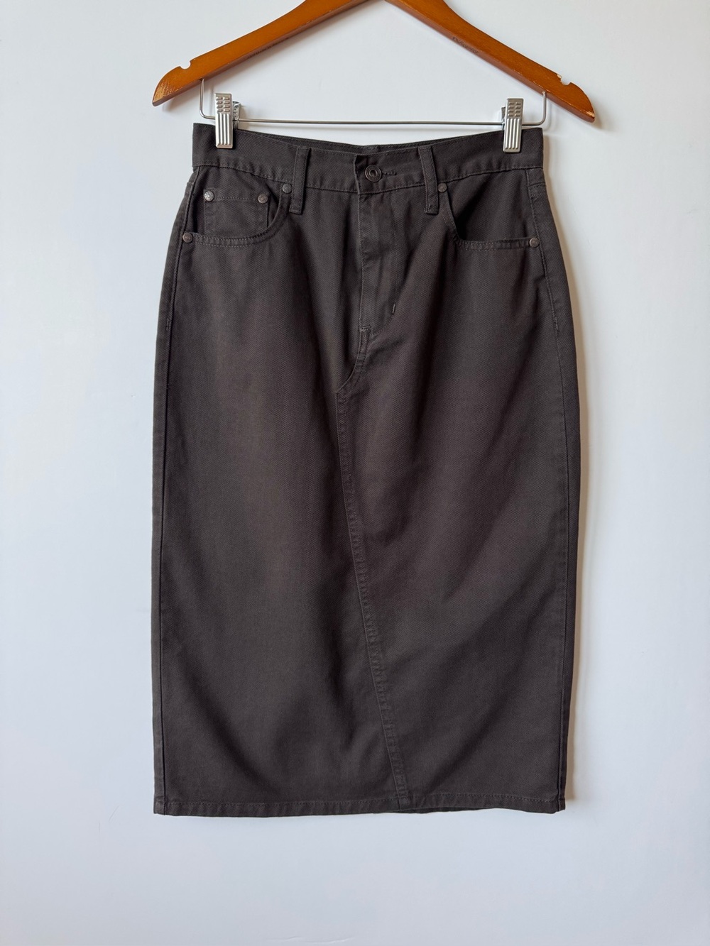 Stetson chocolate brown midi denim skirt - Picture 4 of 9